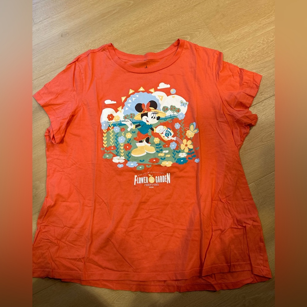 Disney Red Flower & Garden Mickey Tee